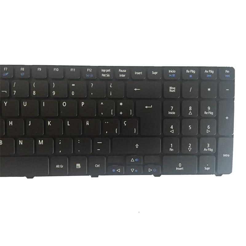 Glintique Glintique OEM Spanish Laptop Keyboard for Acer Aspire Series - Black Replacement Keyboard for Models 5810, 5536, 5738, 5740, 5742G, 5742Z, and More Accessories