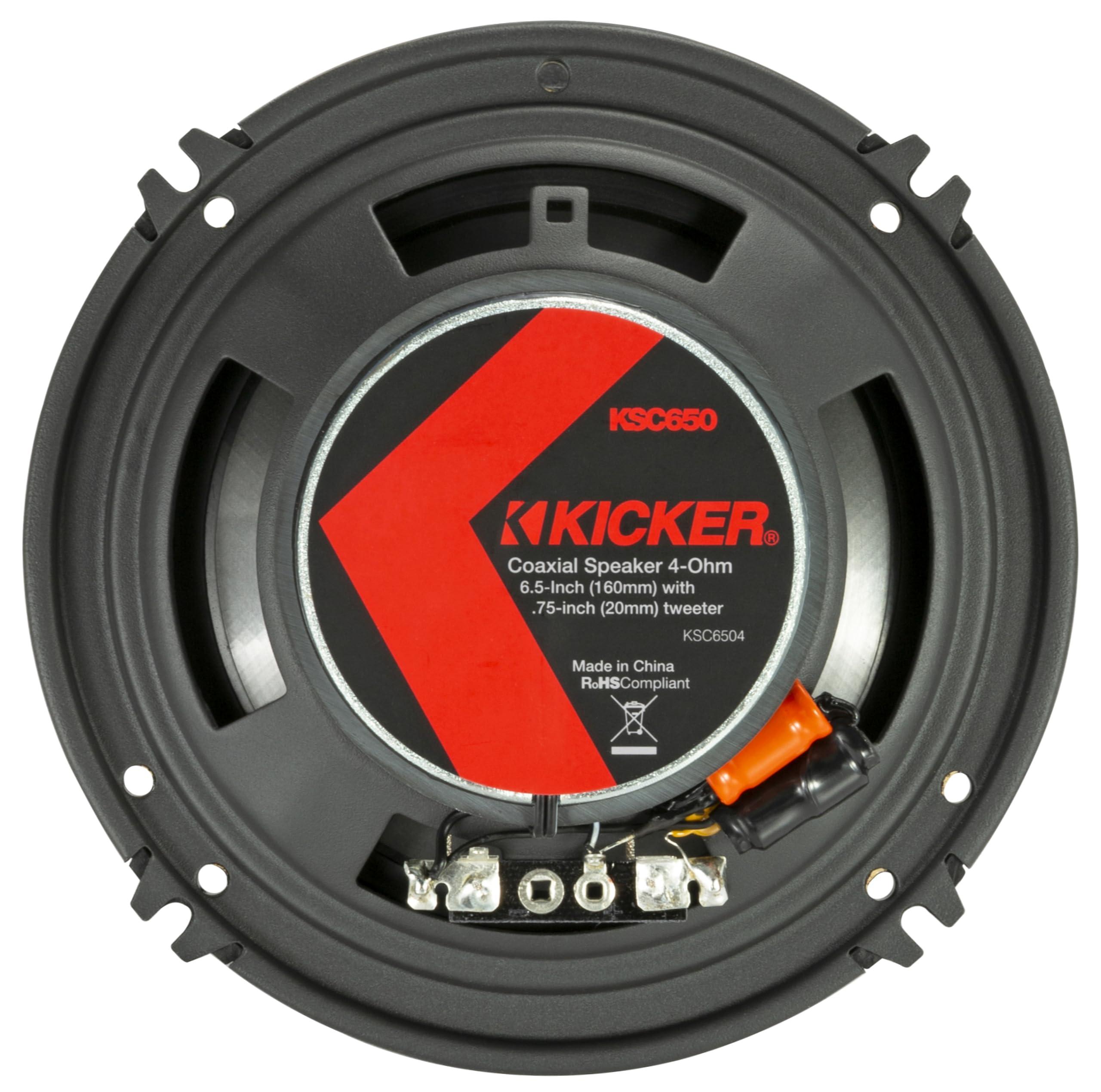 KICKER KICKER 51KSC6504 KS-Series 6.5" Coaxial Speakers with .75" tweeters, 4-Ohm, Pair
