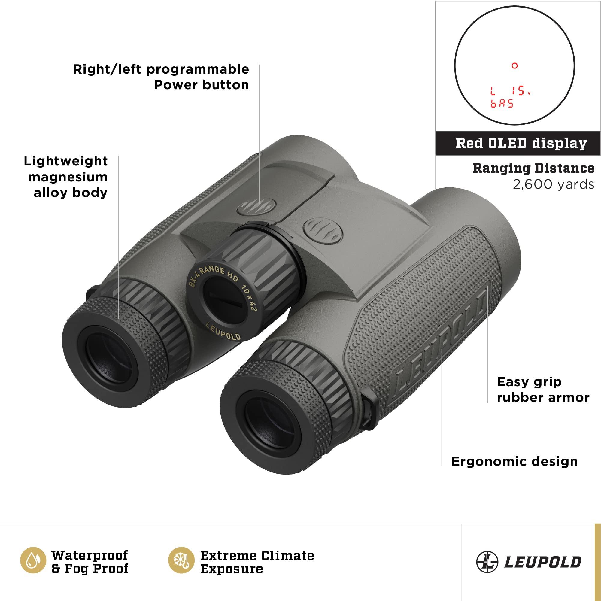 Leupold Leupold BX-4 Range HD TBR/W 10x42mm Range-Finding Binocular Shadow Gray (182883)