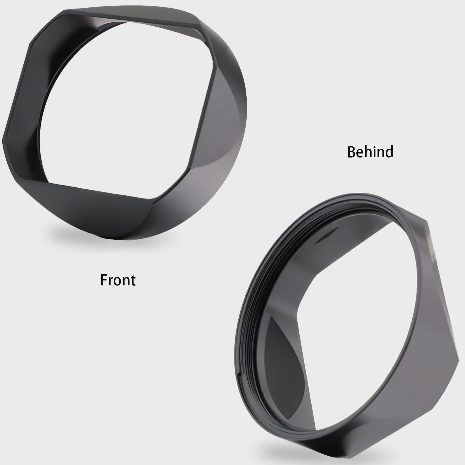 Haoge Haoge Metal Square Lens Hood with Metal Lens Front Cap for Leica Q3 Q2 Q Q-P QP q3 Typ116 Camera Accessories
