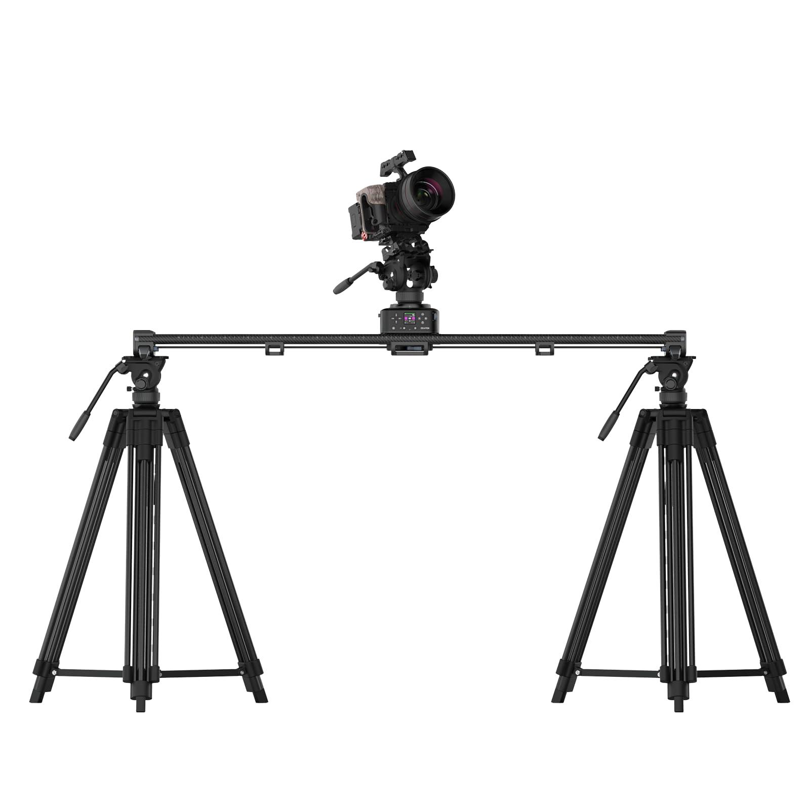 ZEAPON Zeapon AXIS 100 (2-axis) Multi-axis Motorized Camera Slider, 39''/ 100cm DSLR Carbon Fiber Electric Track, LCD Screen APP Control, Pan Head for 360 Panoramic Time-Lapse Follow Focus