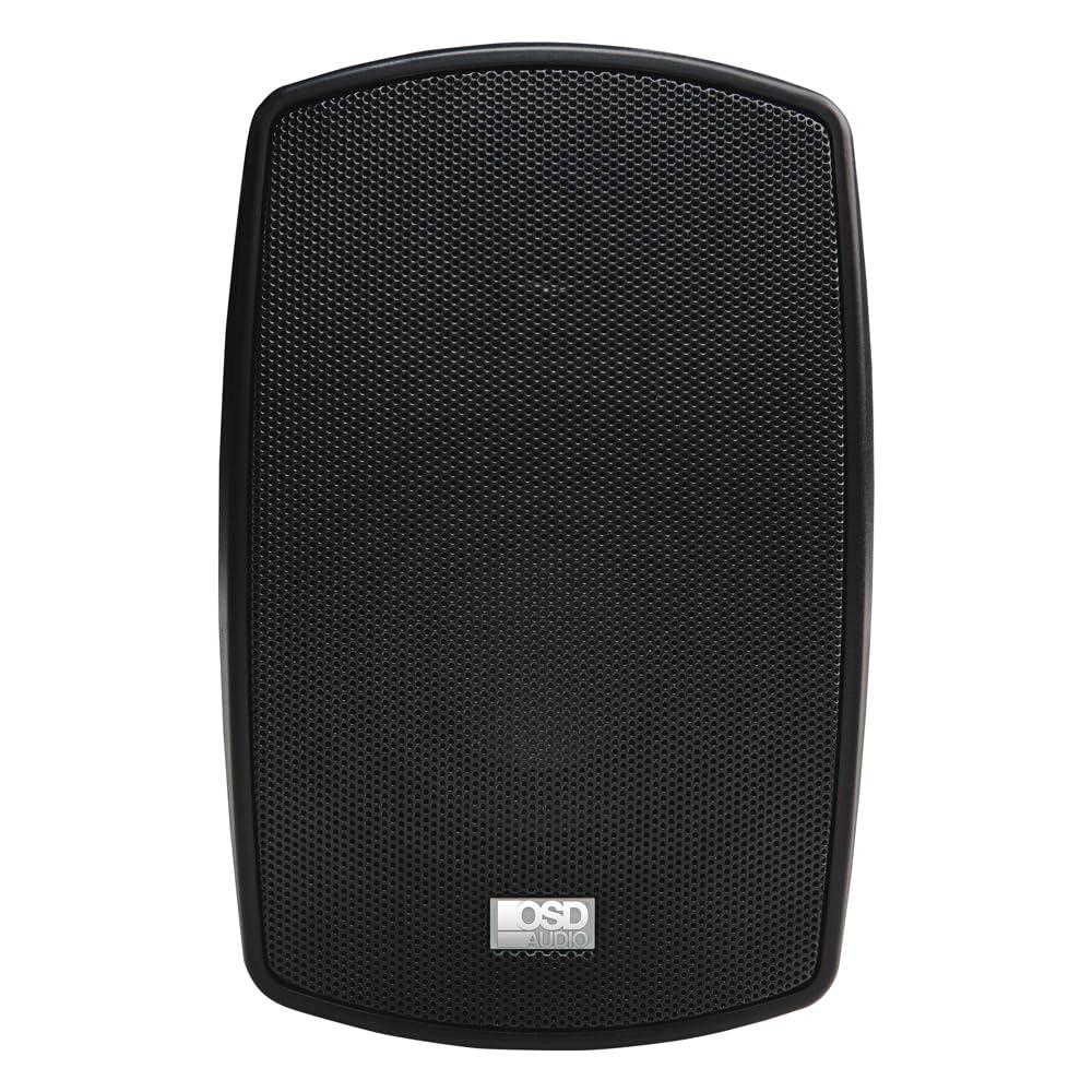 OSD Audio OSD AP490 4\" Outdoor Patio Speaker Pair, 60W RMS and 70V, IPX6 Weather Resistant, Full Motion Bracket, Black