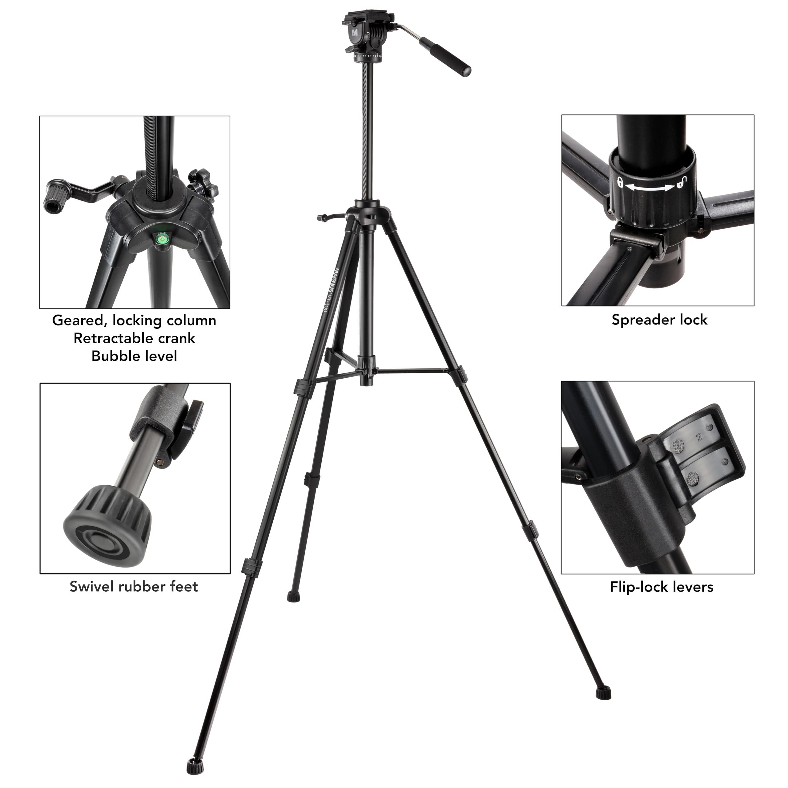 Magnus Magnus VT-300 Video Tripod with Fluid Head