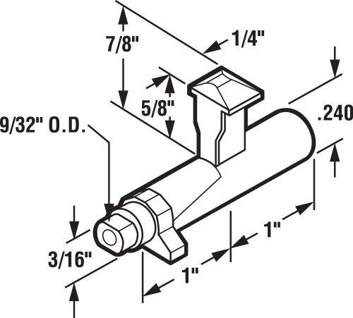 PRIME-LINE Prime-Line C 1132 Patio Door Internal Style Door Handle, Black, Keyed, 3-15/16 In. Hole Centers (Single Pack)