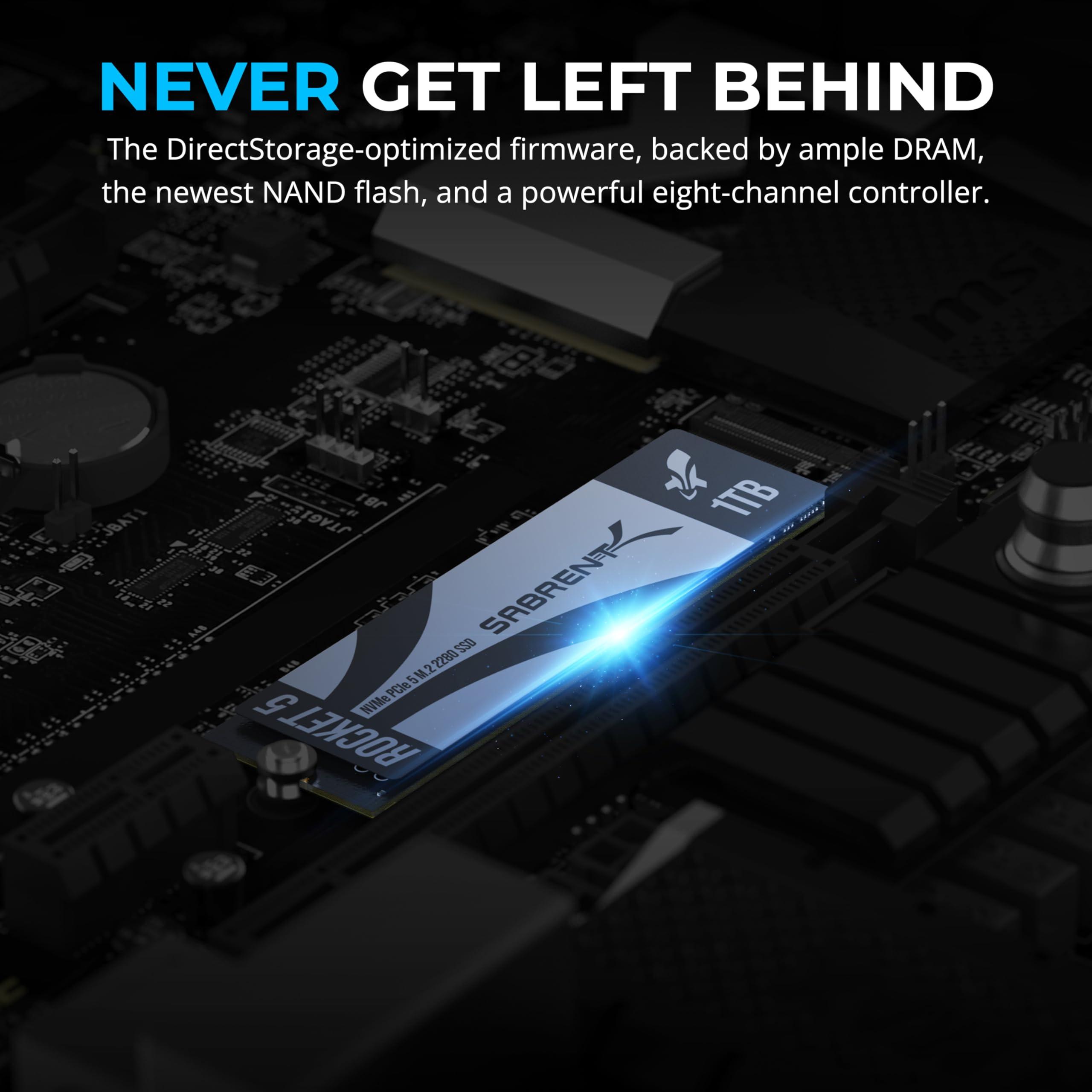 SABRENT SABRENT Rocket 5 1TB Advanced Performance Internal M.2 PCIe GEN 5 14GB/s X4 NVMe SSD (SB-RKT5-1TB)