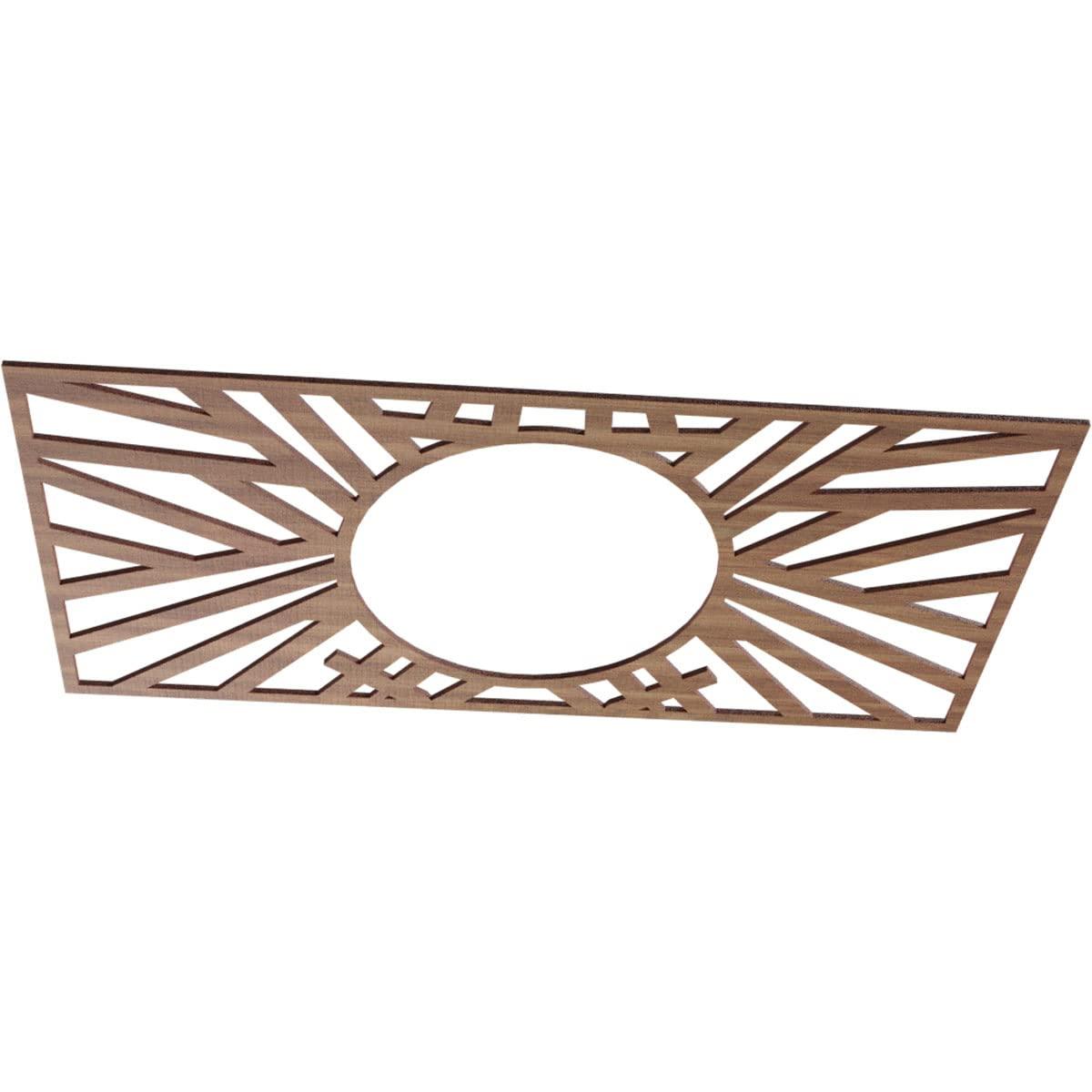 Ekena Millwork Ekena Millwork 34"W x 17"H x 12 5/8"ID x 3/8"T Hoover Wood Fretwork Pierced Ceiling Medallion, Walnut