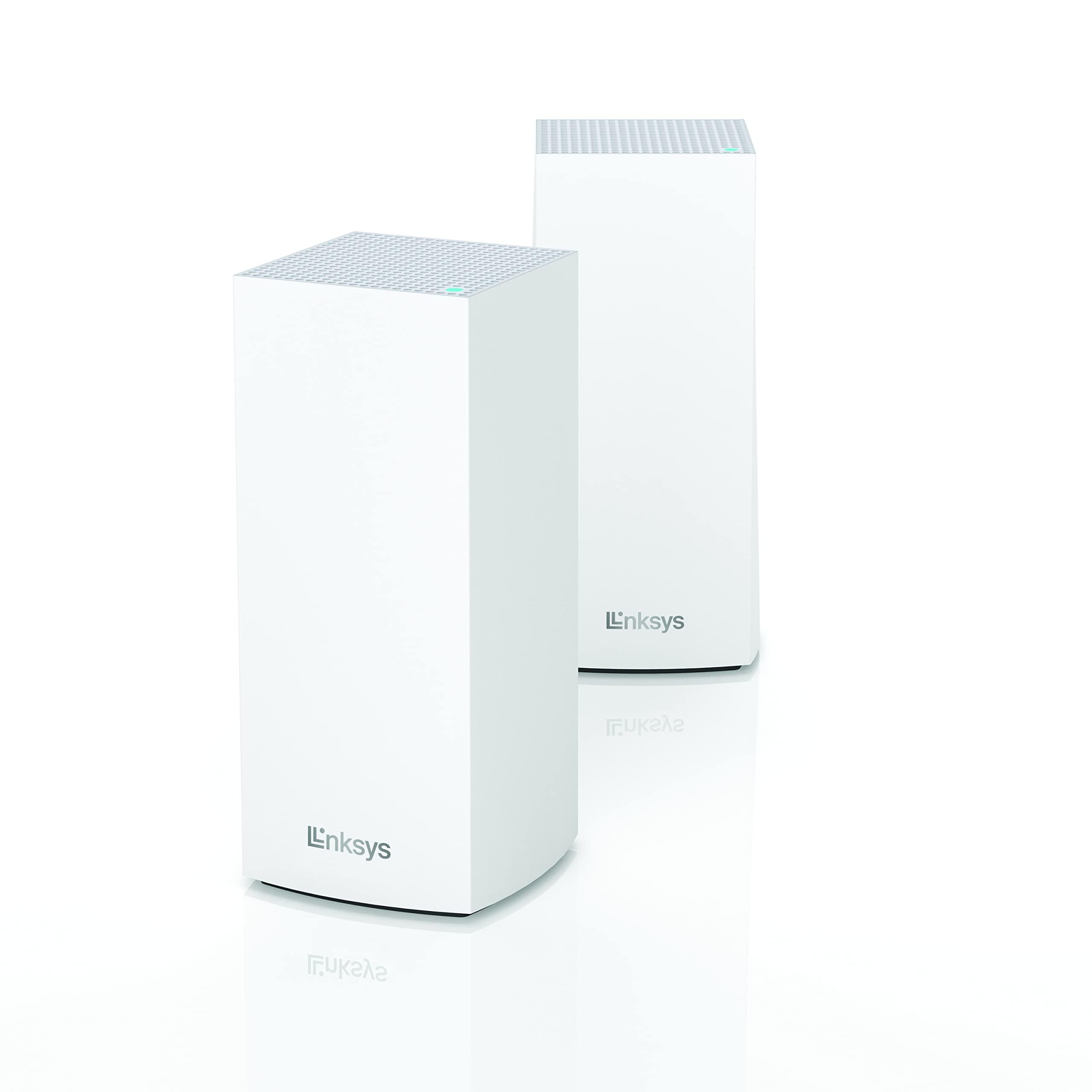 Linksys Linksys MX8000 Mesh WiFi Router - AX4200 WiFi 6 Router - Velop Tri-Band WiFi Mesh Router - WiFi 6 Mesh Computer Routers For Wireless Internet - Internet Router - Connect 80+ Devices, 5,400 Sq Ft, 2-Pk