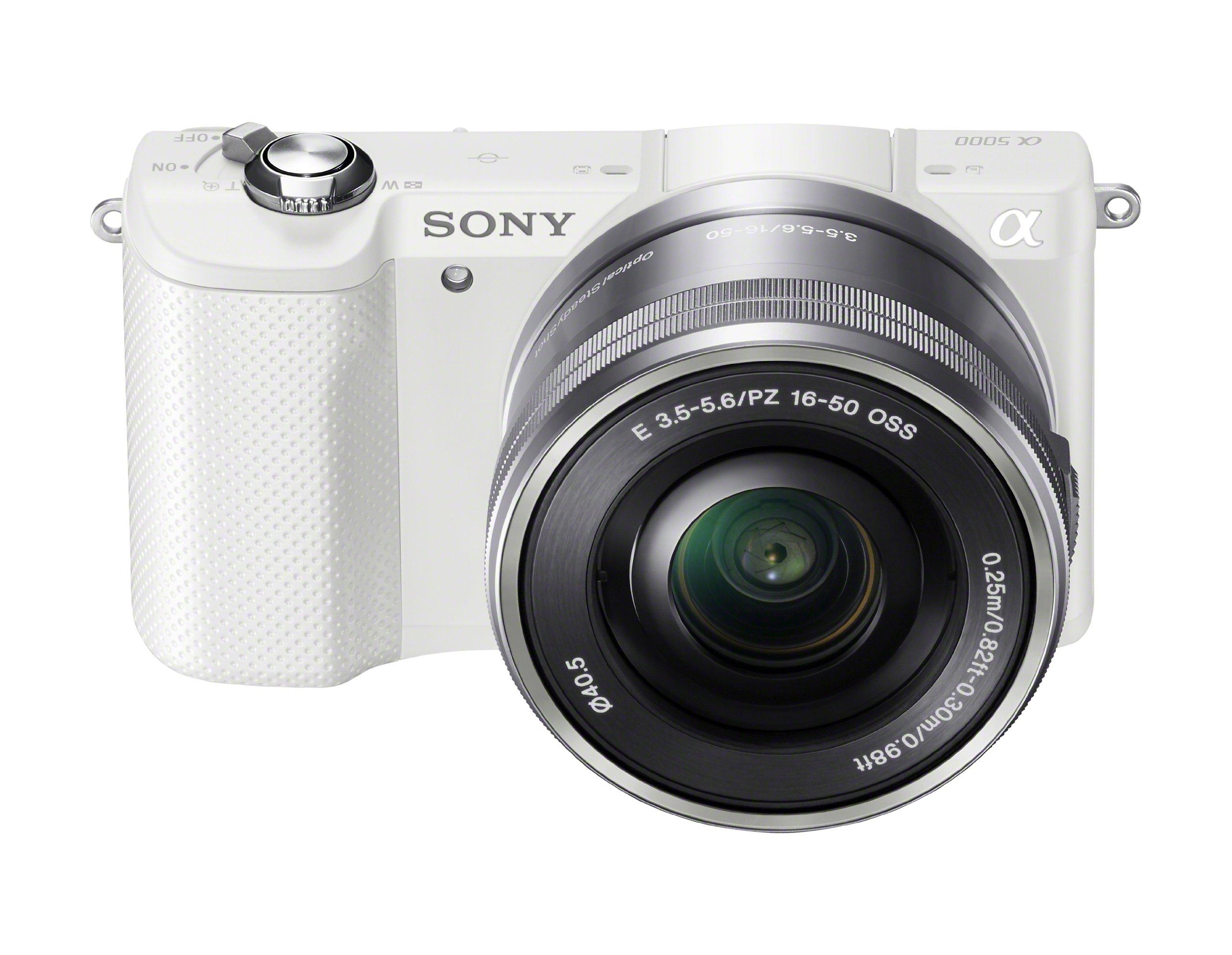 Sony Sony Alpha a5000 Mirrorless Digital Camera with 16-50mm OSS Lens (White) (Renewed)