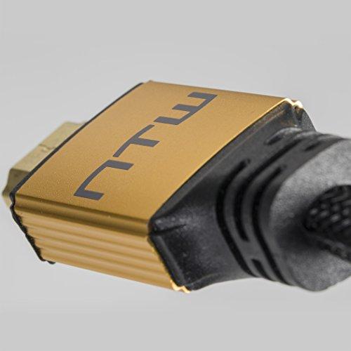 NTW NTW PURE PRO 4K HDMI Cable 12FT High Speed 18Gbps HDMI 2.0 Cable, 4K HDR, Ultra HD Cable 3D, 2160P, 1080P, Ethernet, Audio Return(ARC), Compatible PS5, PS4/3, UHD TV, Blu-ray, PC, Xbox, gold/black