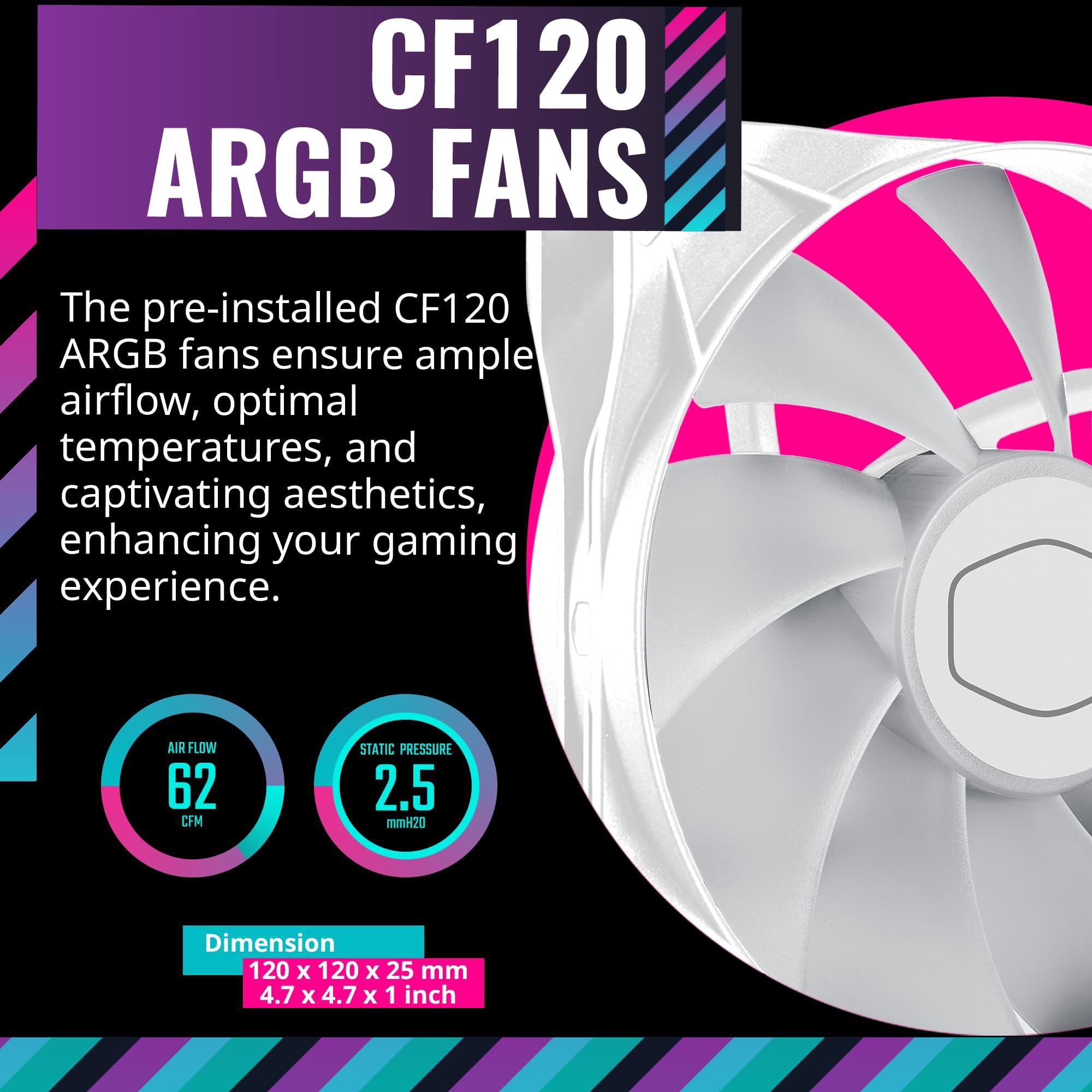 Cooler Master Cooler Master TD500 Mesh V2 White Mid-Tower Case, Polygonal Mesh, 3X 120mm ARGB Fans, USB Gen 2 Type C