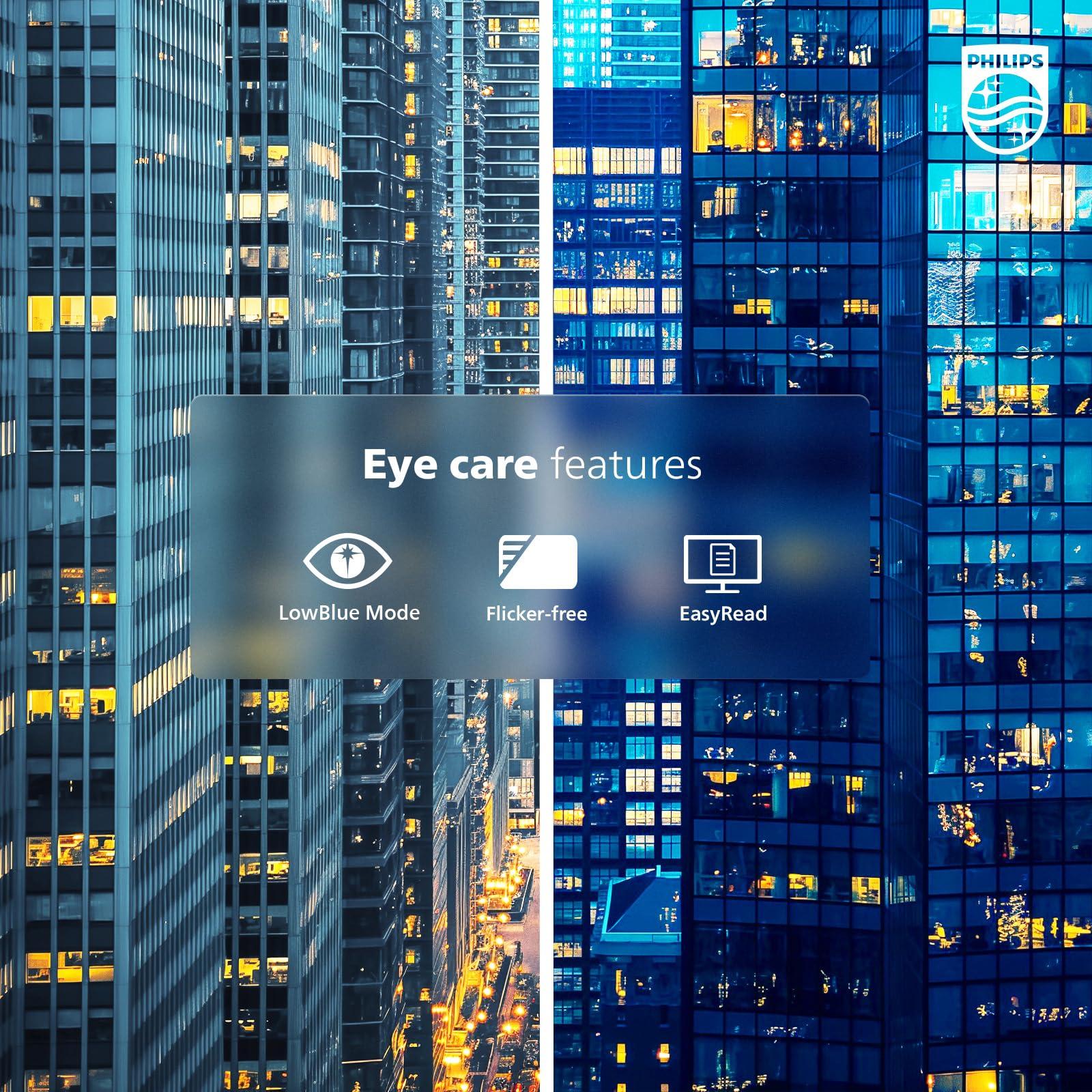 Philips Computer Monitors Philips 22 inch Class Thin Full HD (1920 x 1080) Monitor, 100Hz Refresh Rate, VESA, HDMI x1, VGA x1, LowBlue Mode, Adaptive Sync, 4 Year Advance Replacement Warranty, 221V8LB