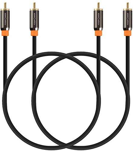 FosPower FosPower Digital Audio Coaxial Cable [24K Gold Plated Connectors] Premium S/PDIF RCA Male to RCA Male for Home Theater, HDTV, Subwoofer, Hi-Fi Systems - 3ft/2Pack