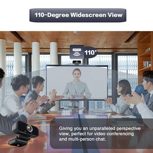 Svcouok Webcam 1080p HD Computer Camera - Microphone Laptop USB PC Webcam with Privacy Shutter and Tripod Stand, 110 Degree Live Streaming Widescreen Recording Pro Video Web Camera for Calling, Conferencing