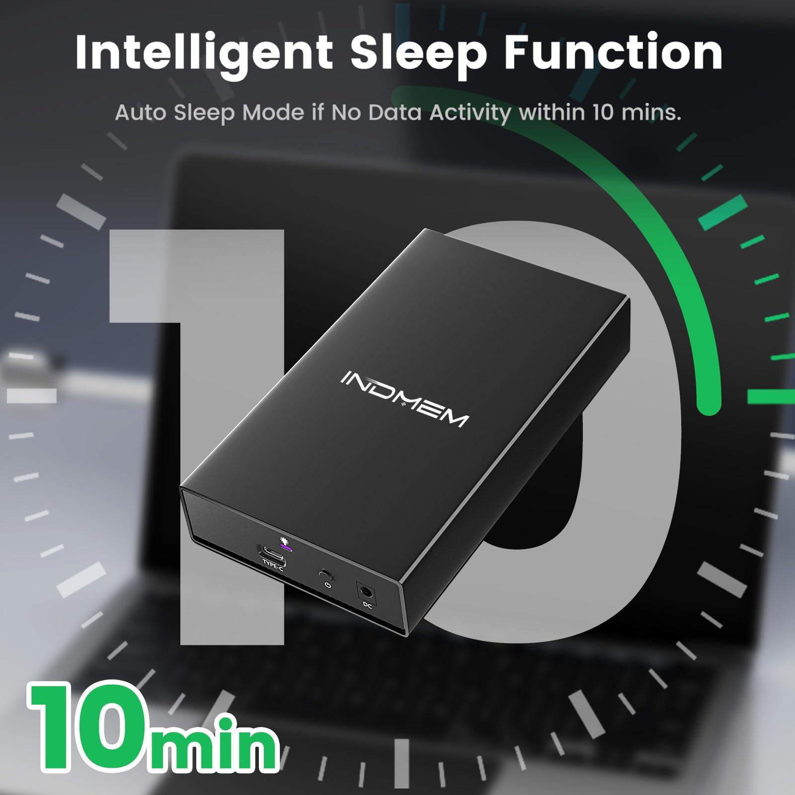 INDMEM SAS to USB 3.0 Enclosure, SAS/SATA Hard Drive Adapter Reader Converter for 2.5/3.5inch SSD HDD,SAS Hard Disk Docking Station with 12V 2A Power Supply 10Gbps,Up to 18TB