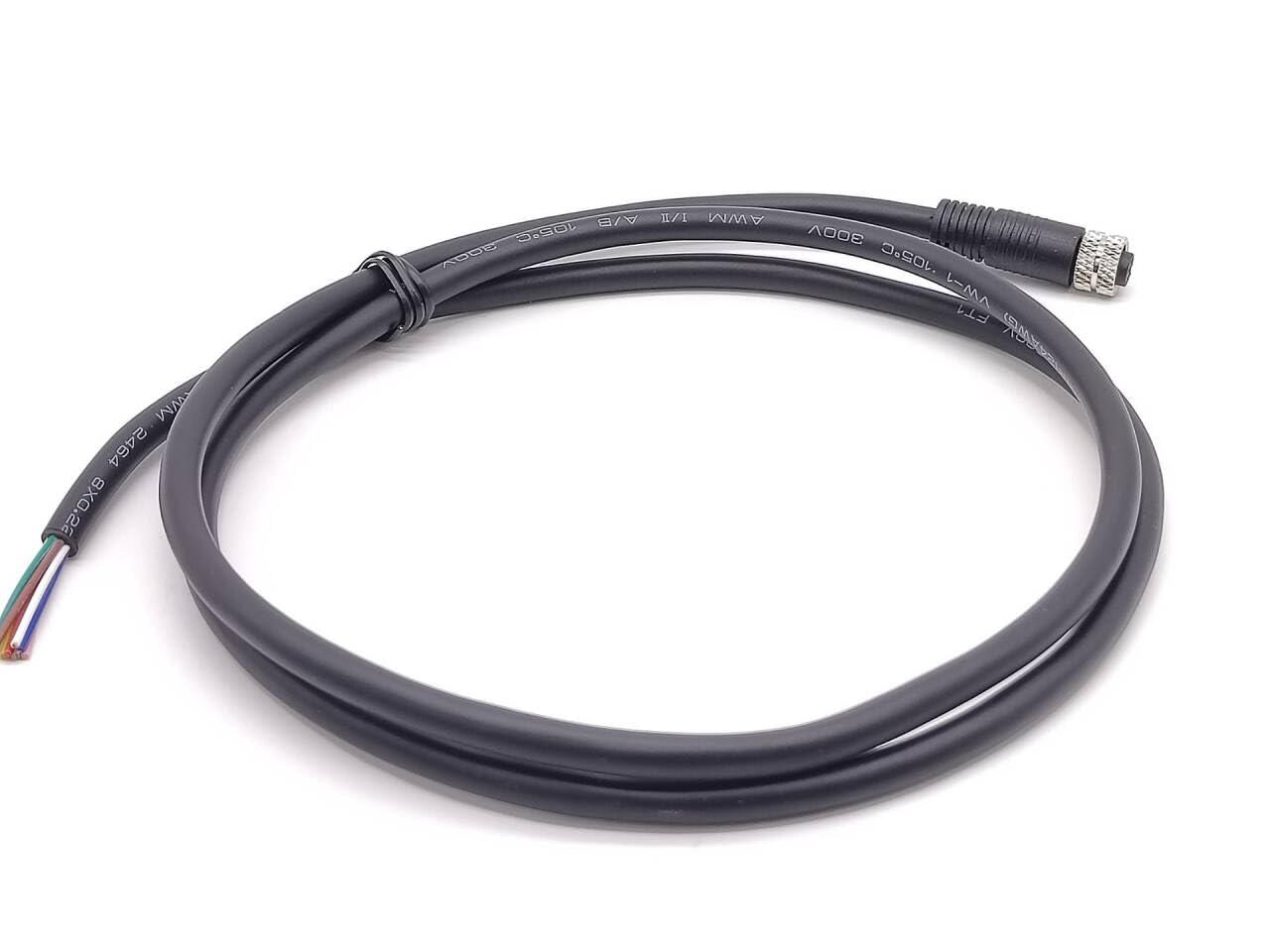 Elecbee Elecbee M8 Connector Female Straight Single Ended Cable 1Meter Length (A Code 8 Pin)