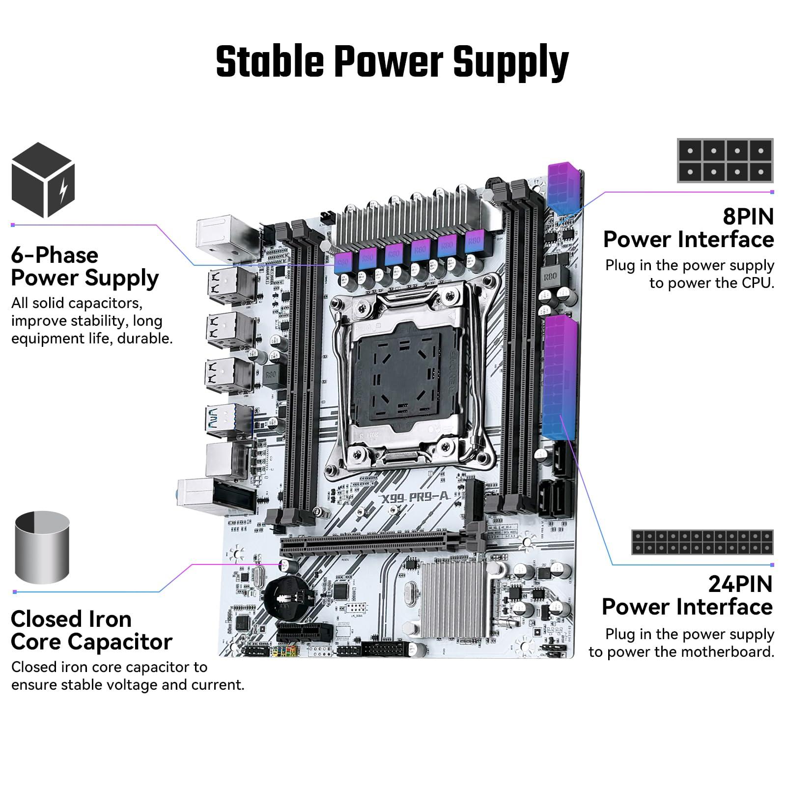 SHANGZHAOYUAN SHANGZHAOYUAN X99 PR9-A Motherboard with 16GB 2133MHz DDR4 RAM, Intel LGA 2011-3 Motherboard for Xeon E5 V3 V4 Processors (DDR4 Slot, PCIe 3.0, M.2 Protocol, SATA 3.0, USB 3.0, Gigabit LAN)