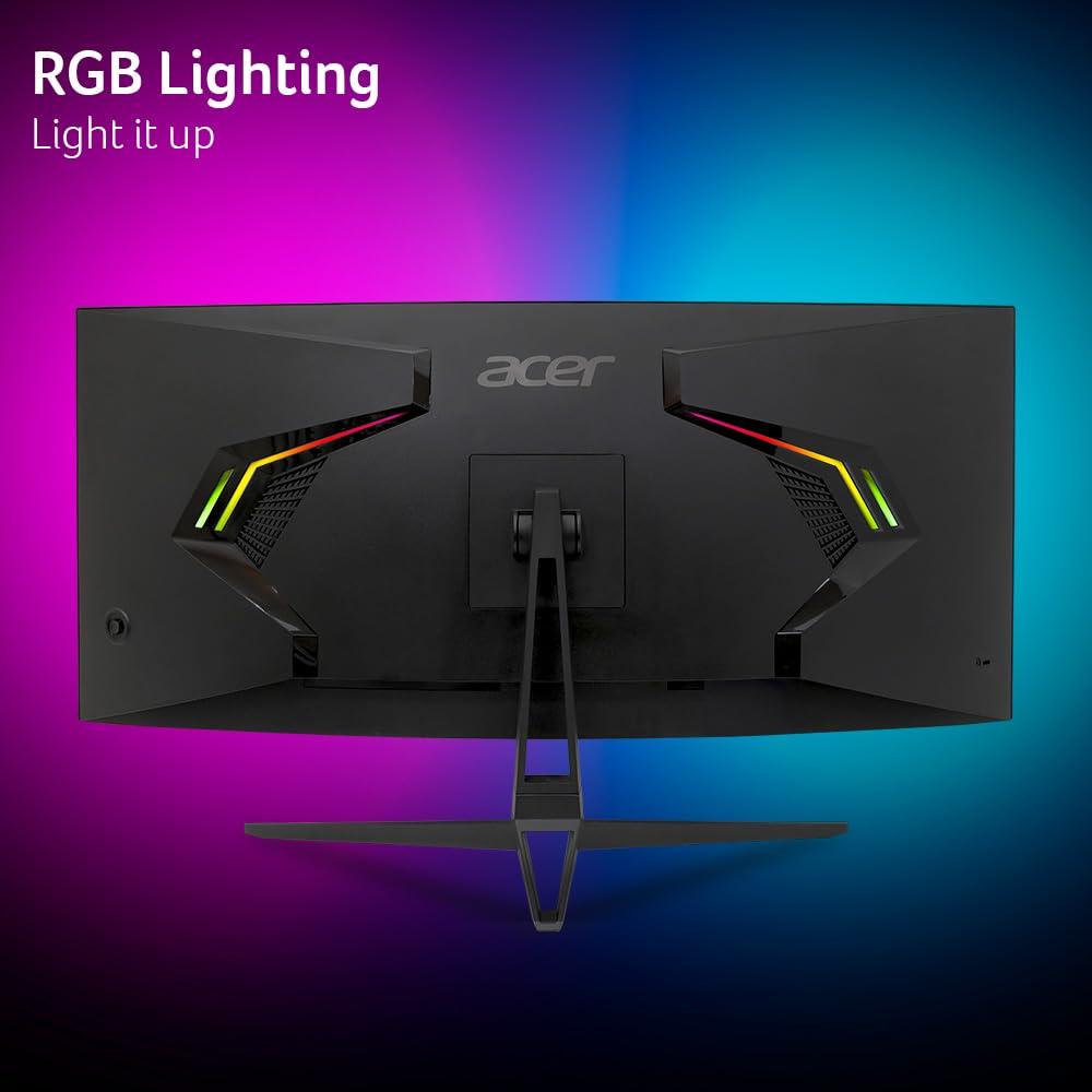 acer Acer Nitro 34 Inch UWQHD 3440 x 1440 1000R Curved PC Gaming Monitor | AMD FreeSync Premium | Up to 180Hz Refresh | Up to 0.5ms | AdobeRGB 90%| Delta E<2 | 1 DP 1.2 & Two HDMI 2.0| EDA343CUR V3bmiippx