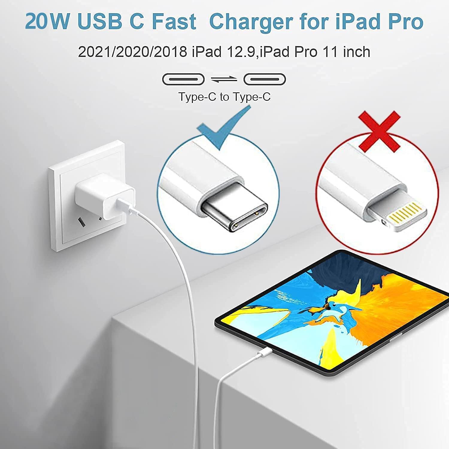 BikeAnything USB C iPad Fast Charger for iPad 10th,iPad Pro 12.9/11 in 2022/2021/2020/2018,iPad Air 4th/5th Gen,iPad Mini 6th Generation,iPad Wall Fast Charger Block with Extra Long 10FT USB C to C Cable