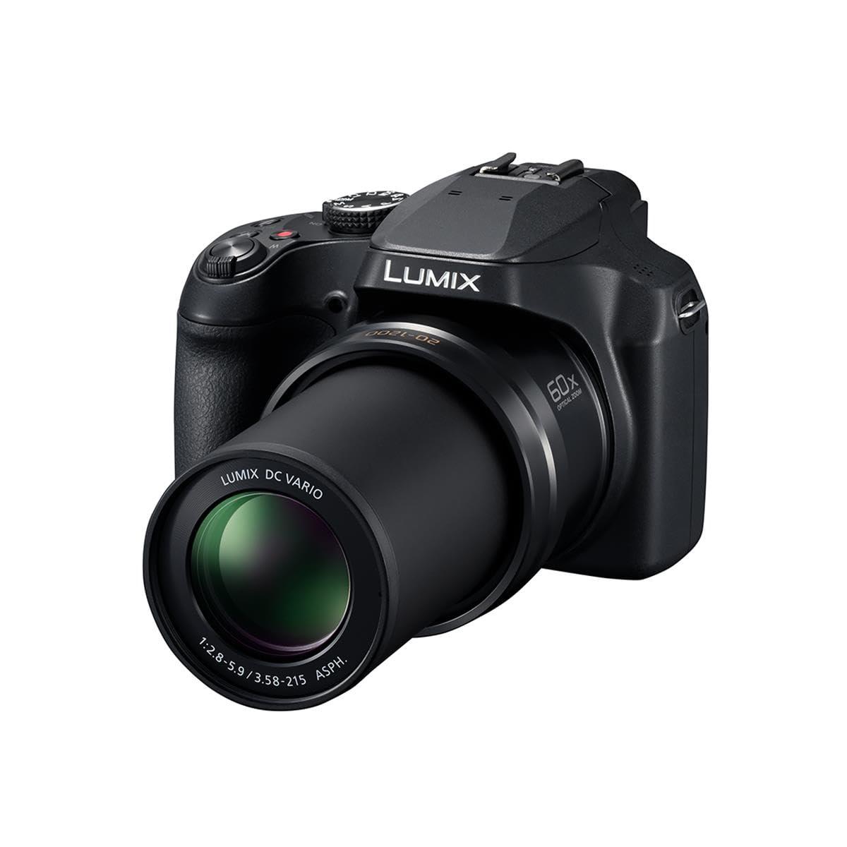 Panasonic Panasonic Lumix DC-FZ80 4K Digital Camera, 18.1 Megapixel, 60x Zoom 20-1200mm Lens Bundle with Bag, 32GB SD Card, Corel PC Photo Editing Software Kit