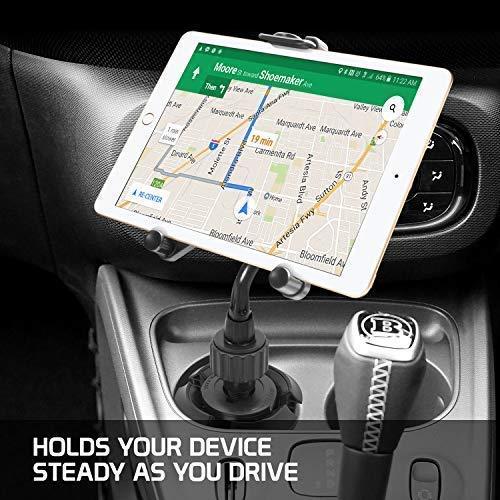 Cellet Tablet Mount & Cup Holder Base Compatible/Replacement for iPad Pro 12.9 Air Mini 4 3 Samsung Galaxy Tab S6 10.5 A 8.0 S5e S4 S3 A/E Amazon HD 8 10 Kindle Fire 7 5 F2 8.0 Surface (Goose Neck)