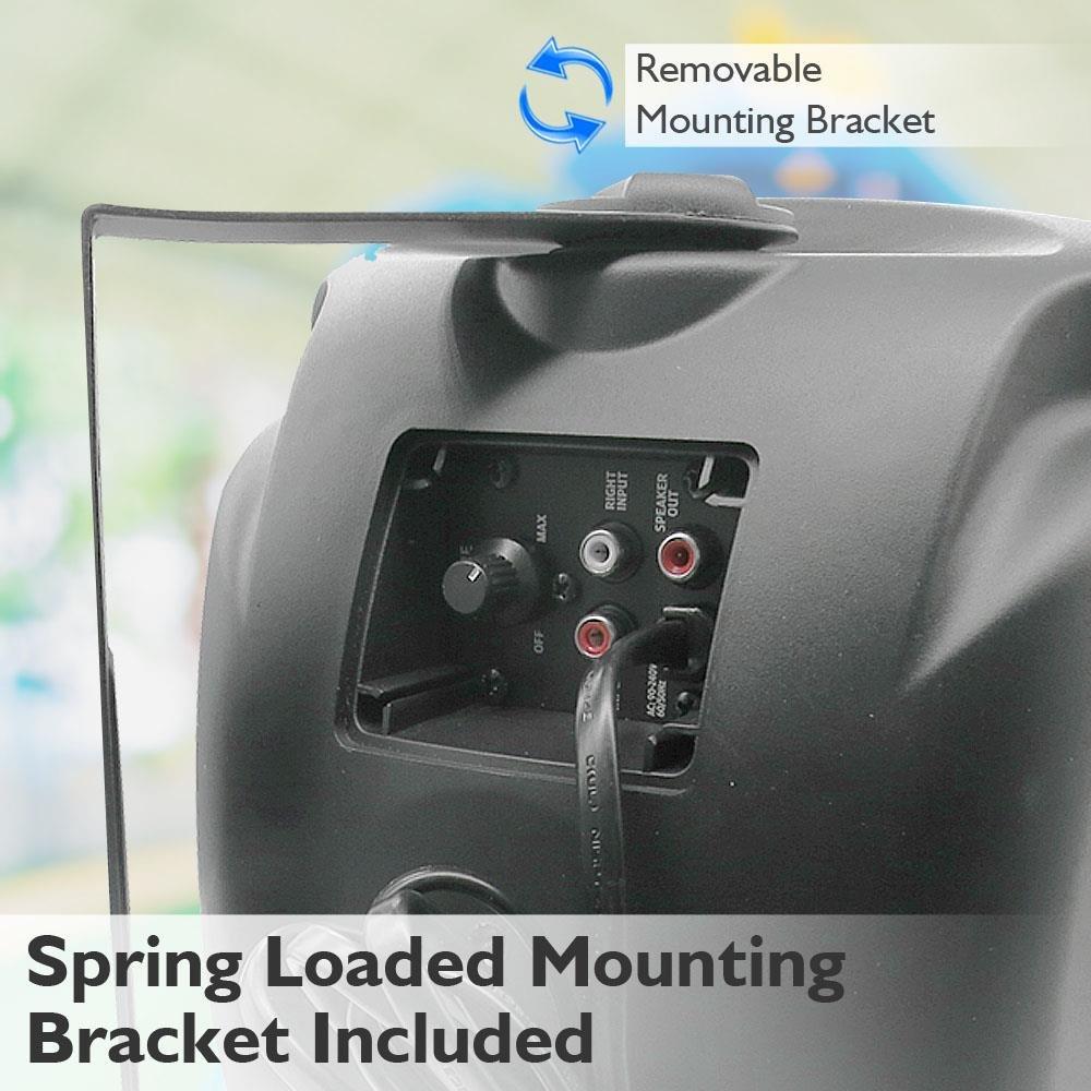 Pyle Pyle Outdoor Waterproof Wireless Bluetooth Speaker - 6.5 Inch Pair 2-Way Weatherproof Wall/Ceiling Mounted Dual Speakers w/Heavy Duty Grill, Universal Mount, Patio, Indoor Use PDWR64BTB (Black)