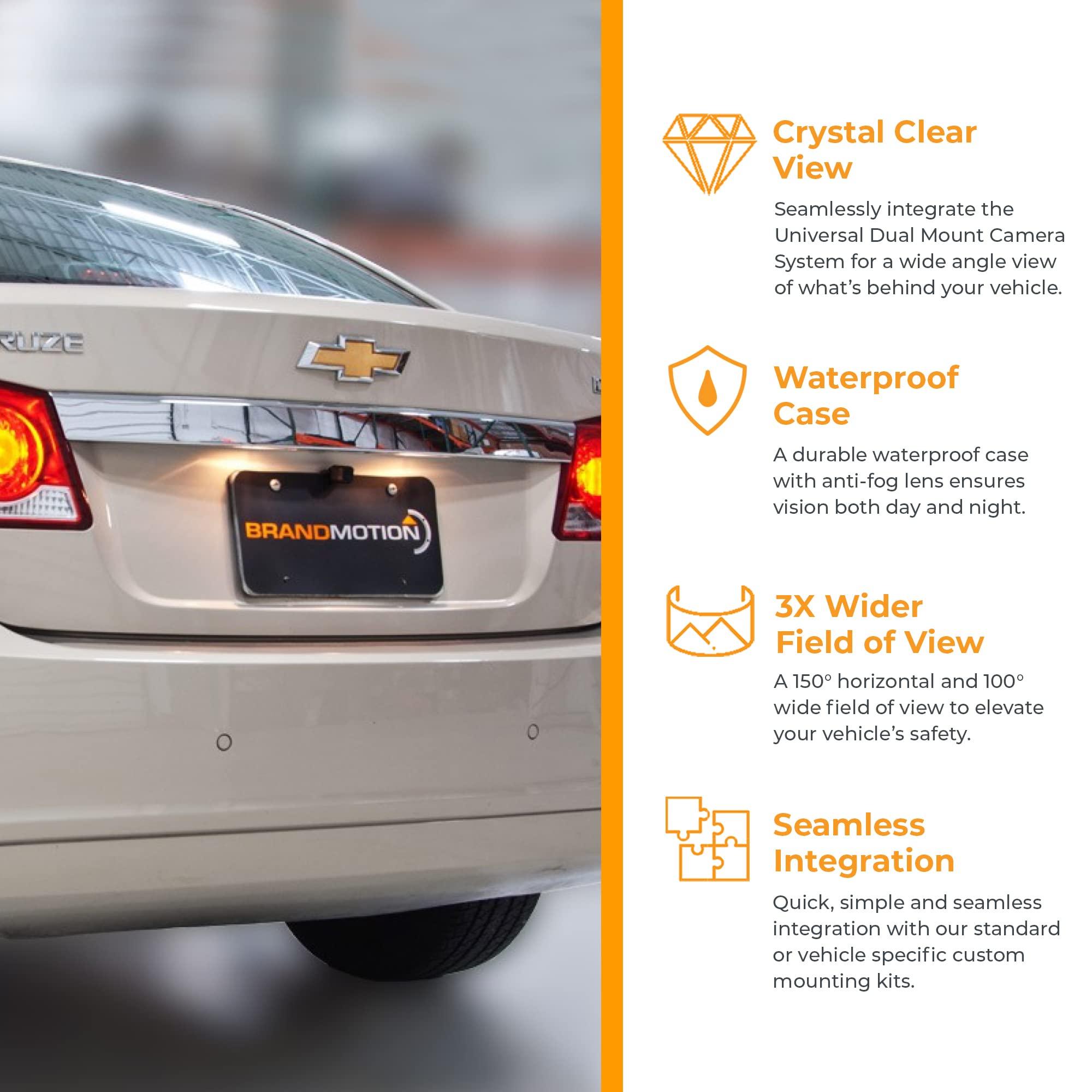 Brandmotion Brandmotion Universal Dual Mount CMOS Camera 9002-7601 | Seamless Backup Camera Integration Connects to Vehicle Monitor | Heavy-Duty Reverse Rear View Camera | Mounting Options | Sharp Image