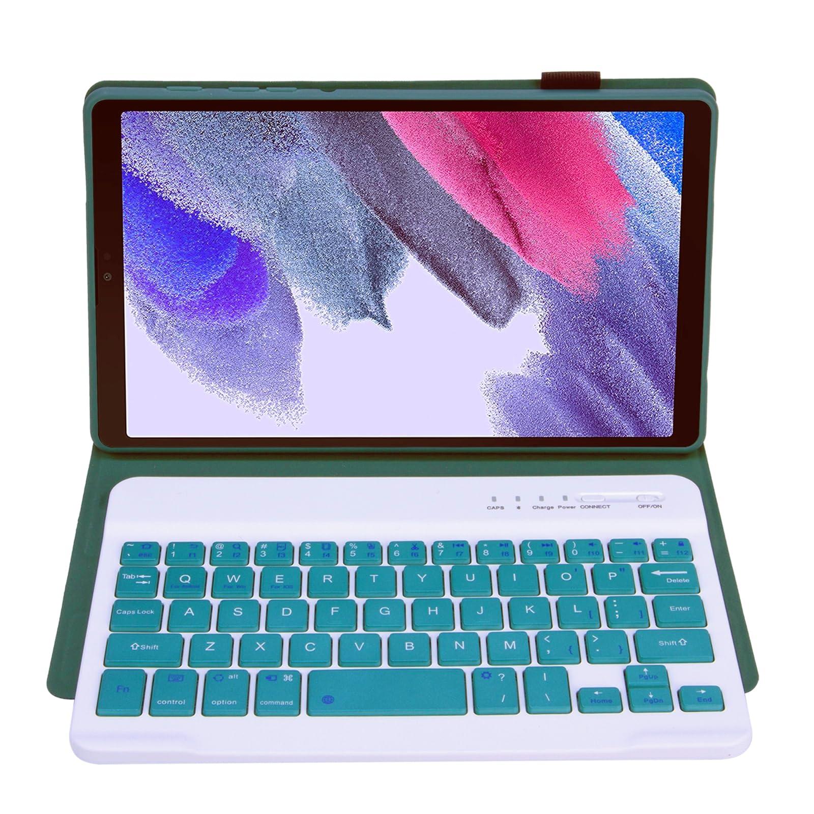 Lrufodya Lrufodya Keyboard Case for Samsung Galaxy Tab A7 Lite 8.7\" 2021, Candy Colors Detachable Wireless Keyboard with Slim Cover for Model SM-T220 T225 T227 (Deep Green)