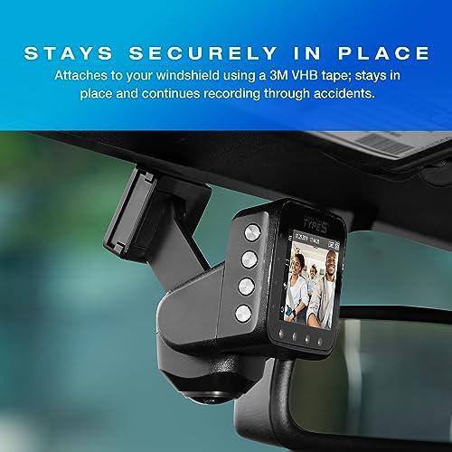 TYPE S TOURING ITEMS Type S P100 Smart 360 Camera Dual Dash Camera Front & Inside, Live Streaming, 1080P FHD w/Wide Viewing Angle, Multiple Recording Modes, VR, Automatic Night Vision, 24 Hour Surveillance, Uber Lyft