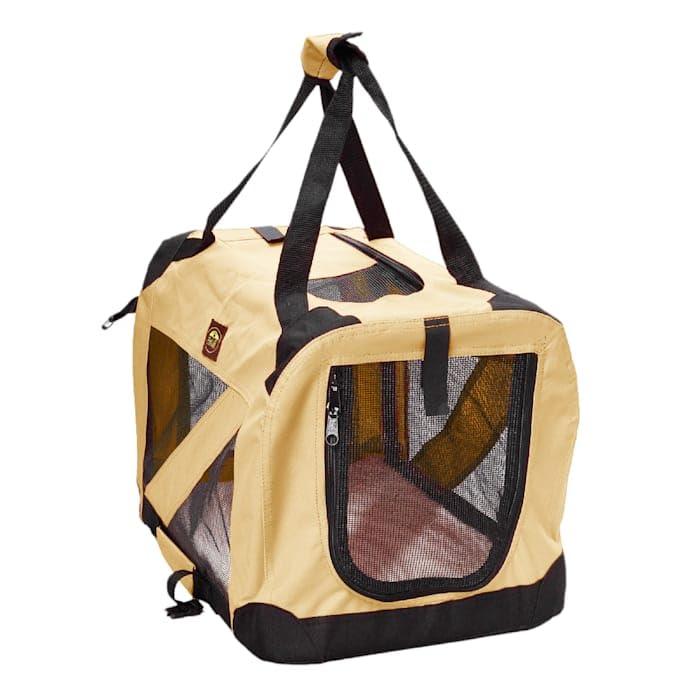 Pet Life Pet Life Folding Zippered 360 Degree Vista View House Pet Crate in Khaki, 36" L x 25" W x 25" H