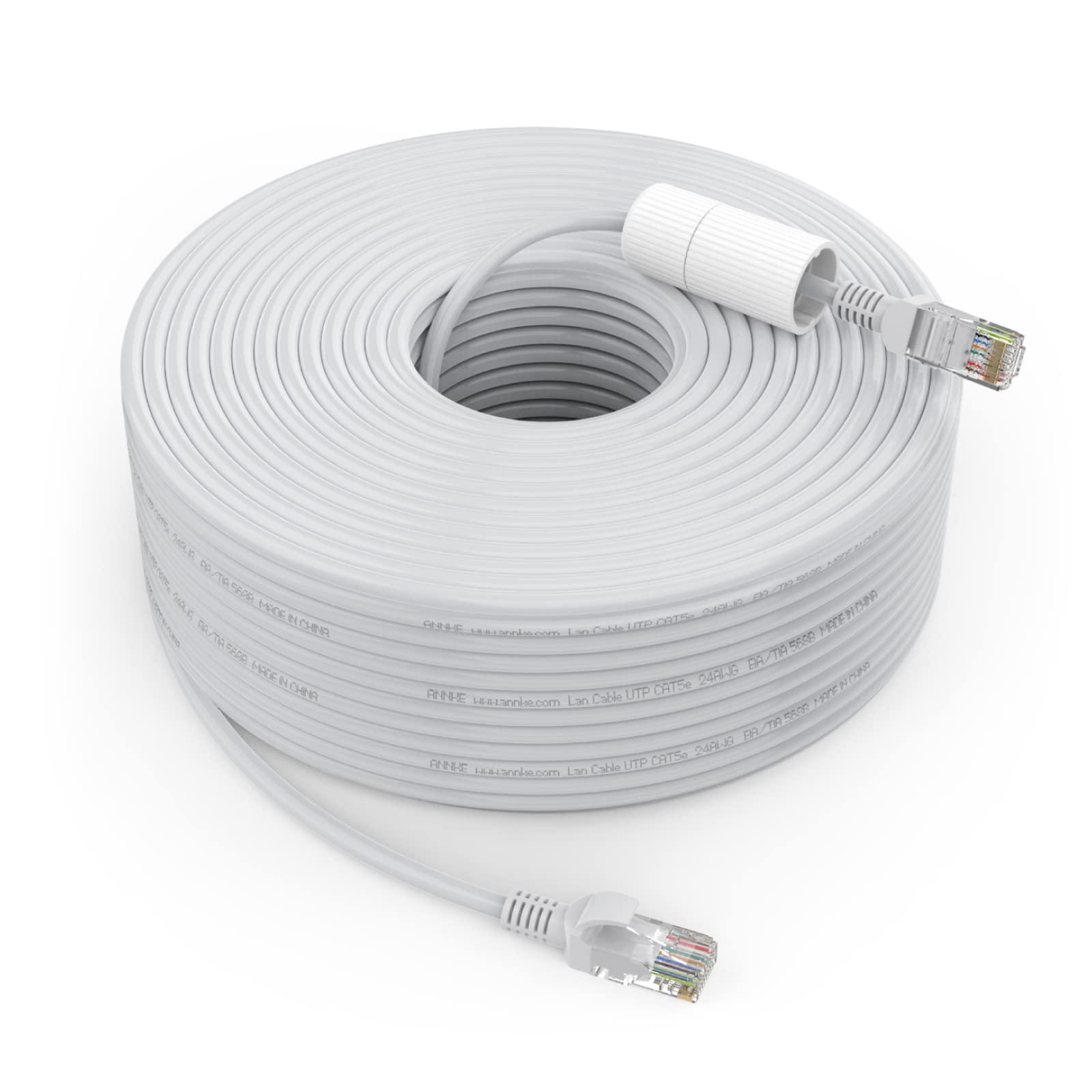 ANNKE ANNKE 100 FT Cat5e Internet High-Speed Network Cable, High-Speed PoE Ethernet Cable IP Camera and NVR System, Modem, PC, Consoles, etc., Compatible for Indoor/Outdoor Use