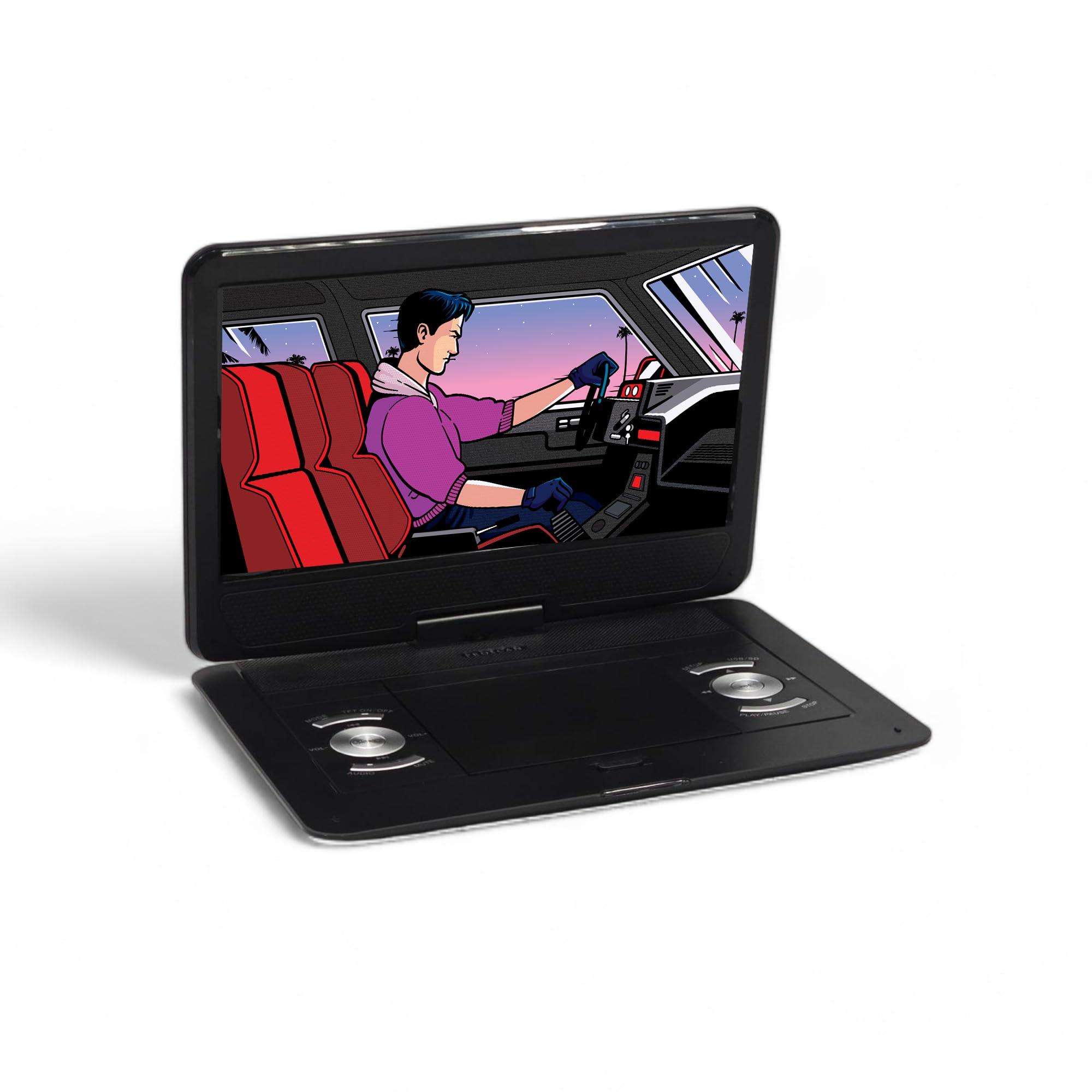 PROSCAN Proscan 13.3" Portable DVD Player Black with Remote control, DVD,DVDR/RW,CDR/RW, supports MP3, JPEG, for Car or Travelling - PDVD1332 (Renewed)