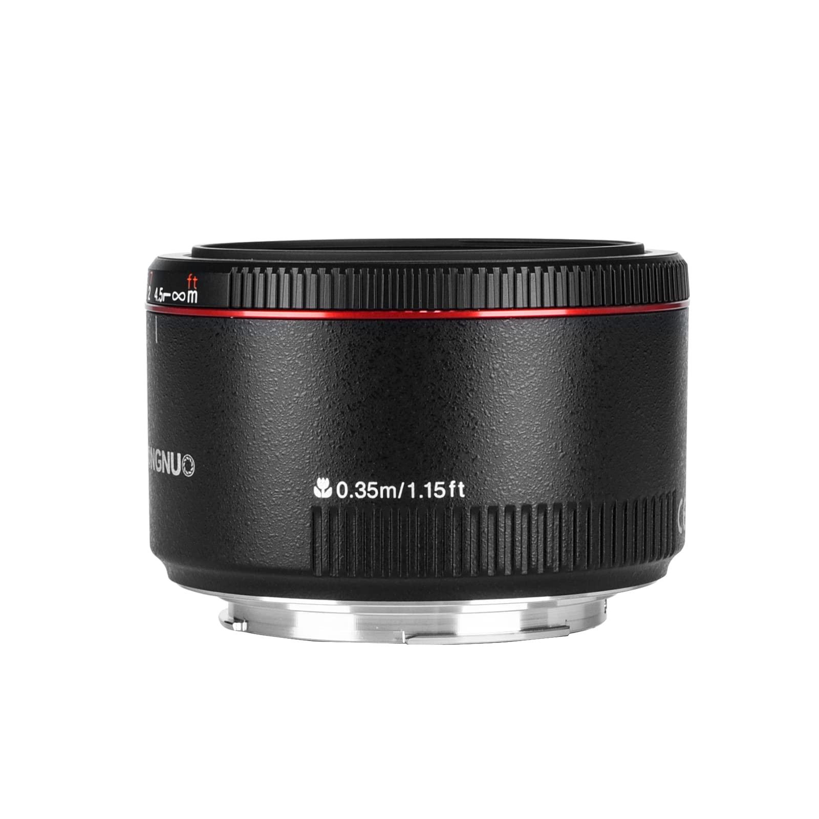 YONGNUO Yongnuo YN50MM F1.8 II Lens for Canon, 50mm F1.8C Large Aperture, AF/MF Standard Prime Lens for Canon