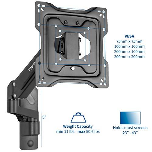 VIVO VIVO Premium Aluminum Single TV Wall Mount for 23 to 43 inch Screens, Adjustable Arm, Fits up to VESA 200x200, MOUNT-G200B