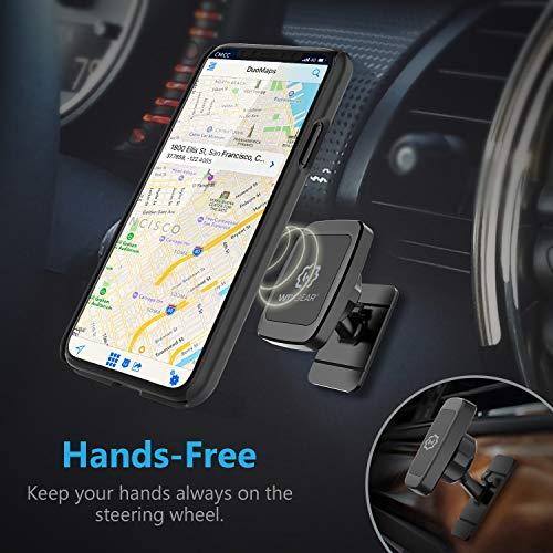 WixGear WixGear Magnetic Phone Car Mount, Universal Stick On Dashboard Magnetic Car Mount Holder, for Cell Phones and Mini Tablets with Fast Swift-snap Technology, (Rectangle Stronger Design)