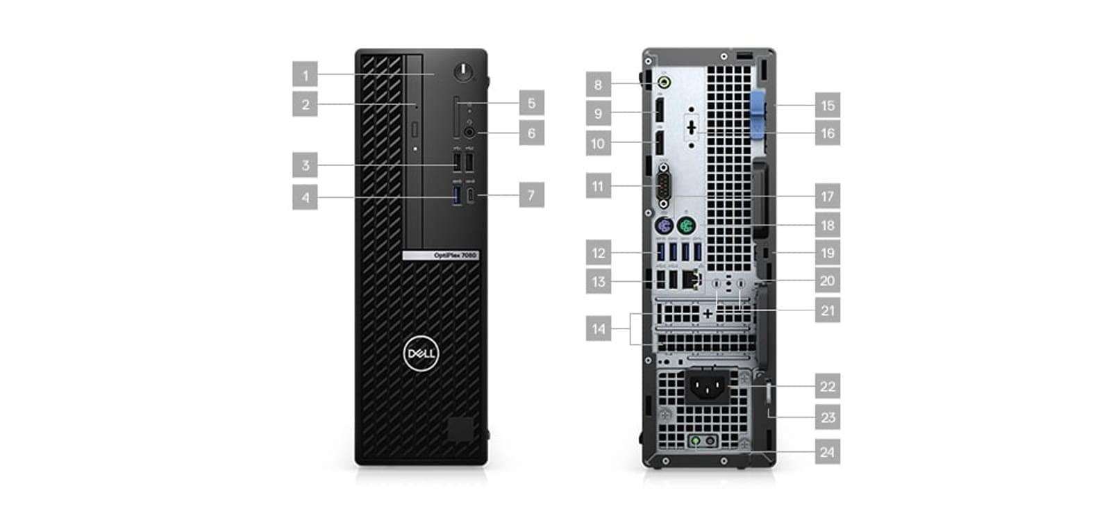 Dell Dell Optiplex 7080 MT Mini Tower Desktop | Core i7-10700 - 512GB SSD Hard Drive - 16GB RAM | 8 cores @ 4.8 GHz Win 11 Pro Black (Renewed)