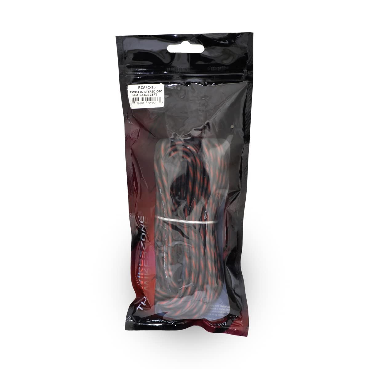 The Wires Zone The Wires Zone 15ft 2-Channels Male-to-Male Twisted Pair OFC RCA Interconnect Cable