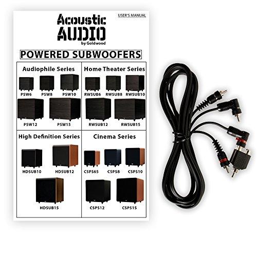 Acoustic Audio by Goldwood Acoustic Audio PSW-10 400 Watt 10-Inch Down Firing Powered Subwoofer (Black)