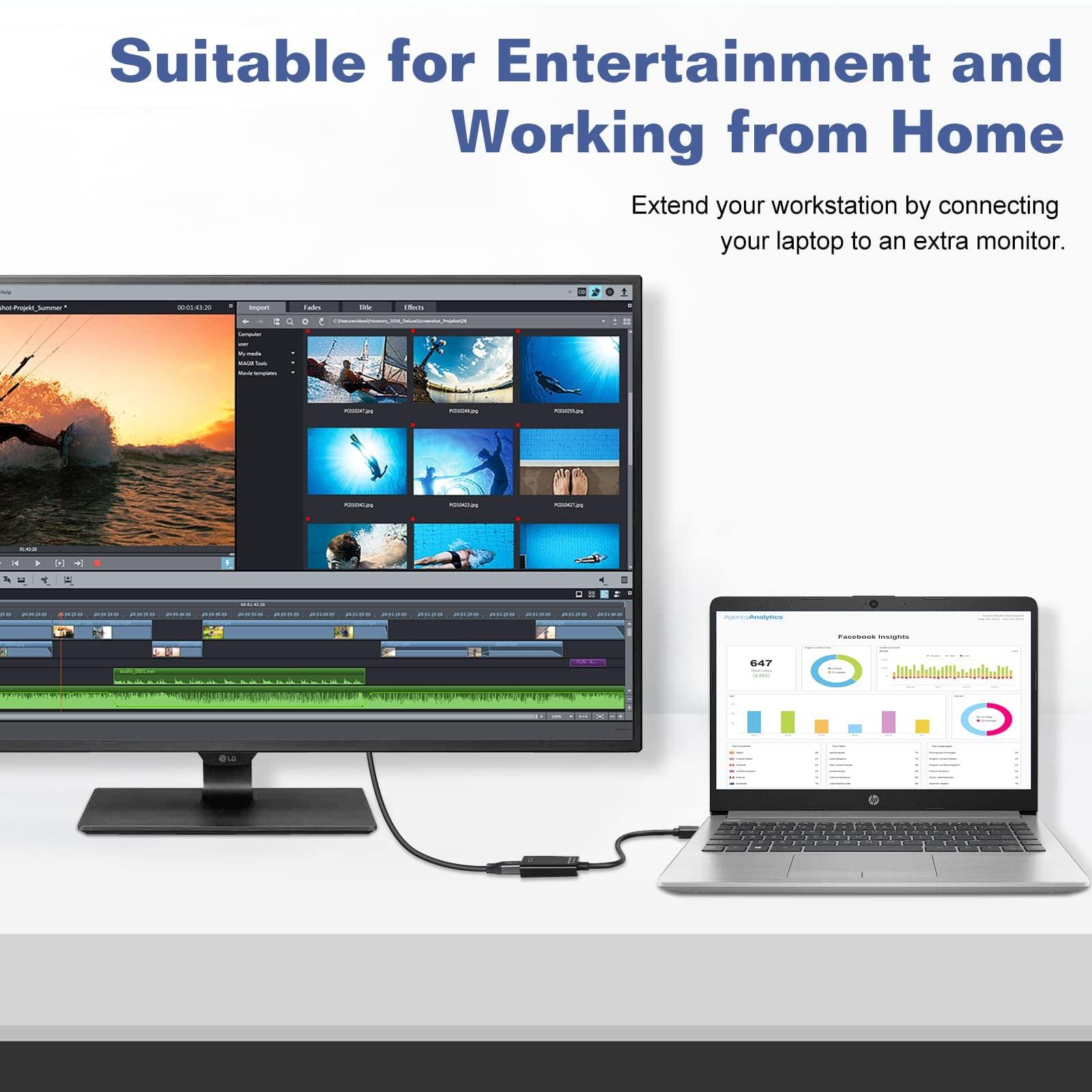 UrbanX Mini DisplayPort to HDMI Adapter for Lenovo ThinkPad T450 Mini DP to HDMI Adapter Compatible with MacBook Air/Pro, Microsoft Surface Pro/Dock, Projector and More 1-Pack