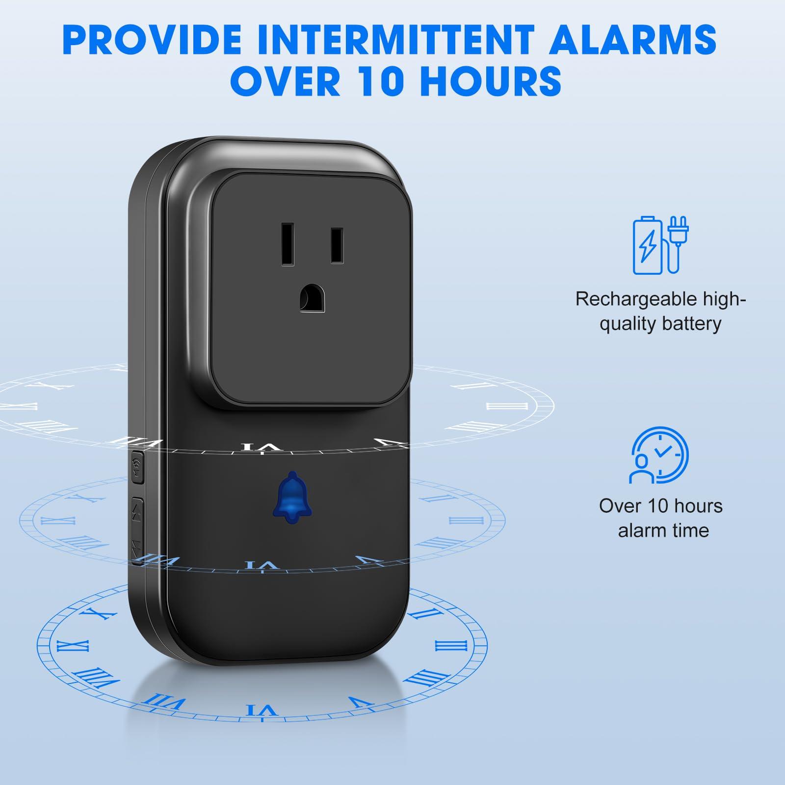 BCY hohipi Power Failure Alarm with LED Indicator,80-110dB Adjustable Freezer Alarm with 7Siren,Power Loss Alarm with Voltage Test,Power Outage Alarm Perfect for GFI/GFCI Trips,Refrigerator (1 Pack)