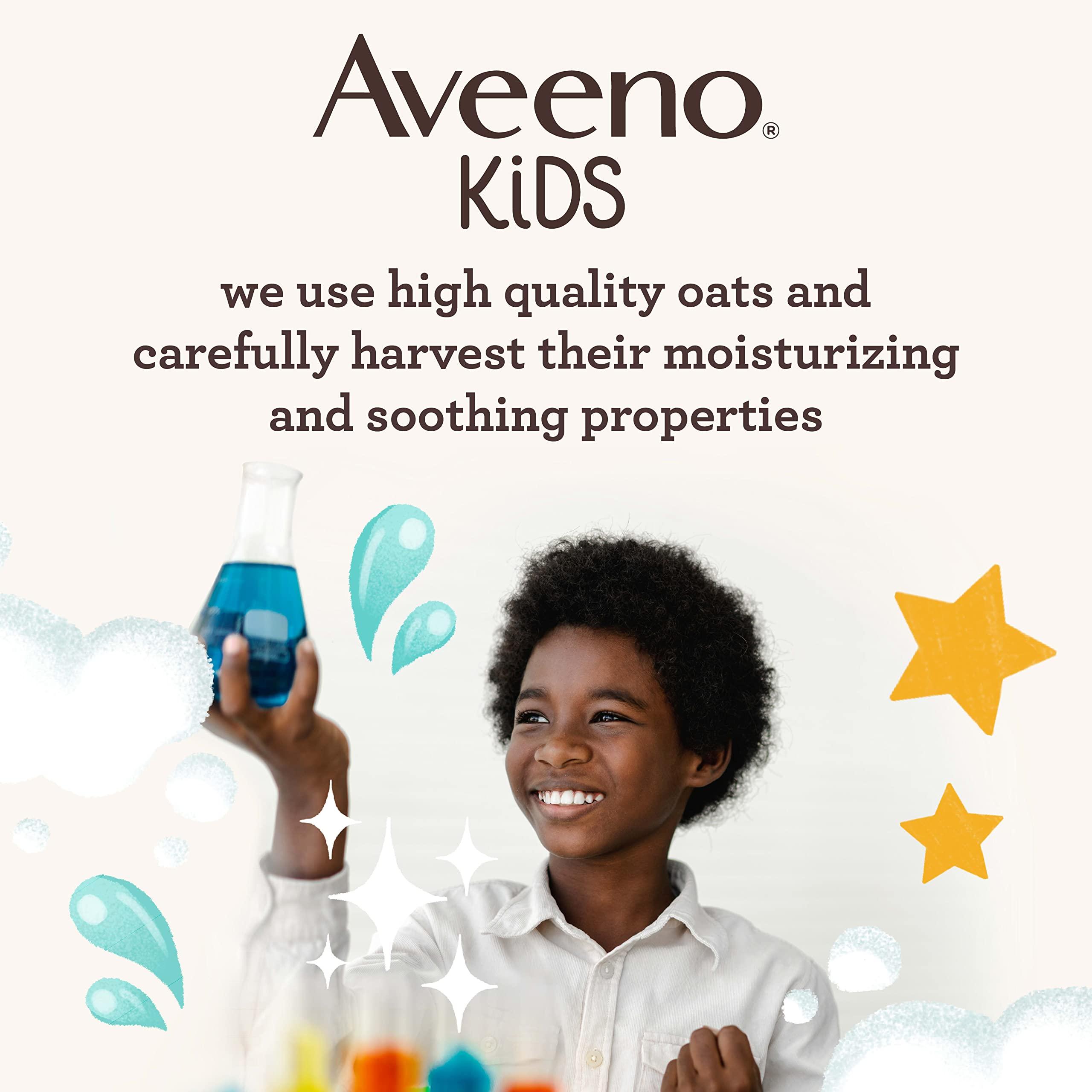 AVEENO BABY Aveeno Kids Sensitive Skin Face & Body Wash with Oat Extract, Gently Washes Away Dirt & Germs Without Drying, Tear-Free & Suitable for All Skin Tones, Hypoallergenic, 18 fl. Oz