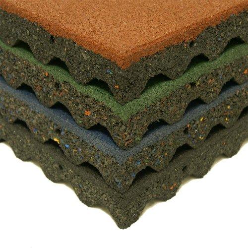 Rubber-Cal Rubber-Cal \"Eco-Safety\" Interlocking Playground Tiles - 2.50 x 19.5 x 19.5 inch - 4 Pack - 11 Square Feet Coverage - Blue