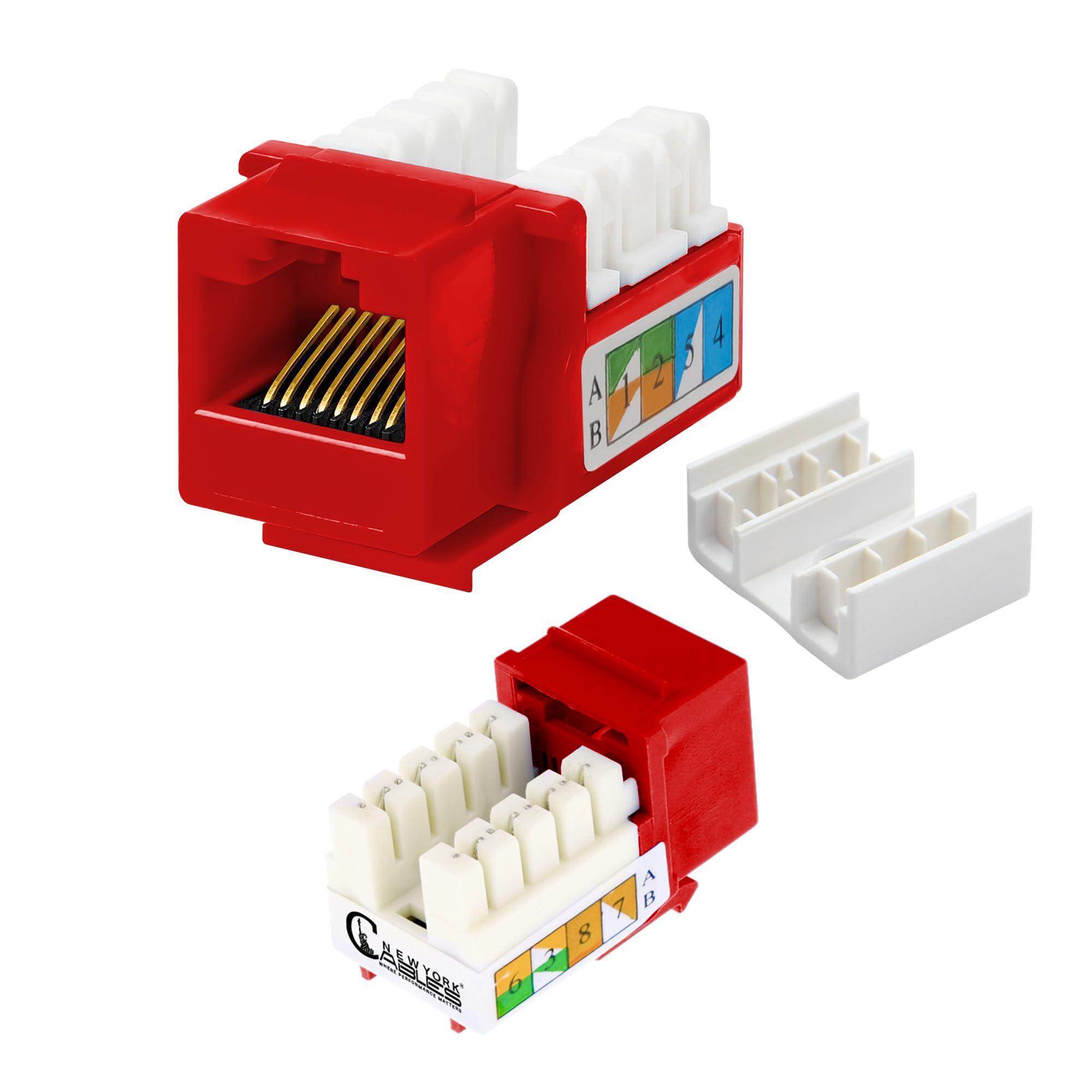 NewYork Cables NewYork Cables cat 6 Keystone Jack 90 Degree Punchdown Ethernet Wall Jack for Patch Panels Wall Plates