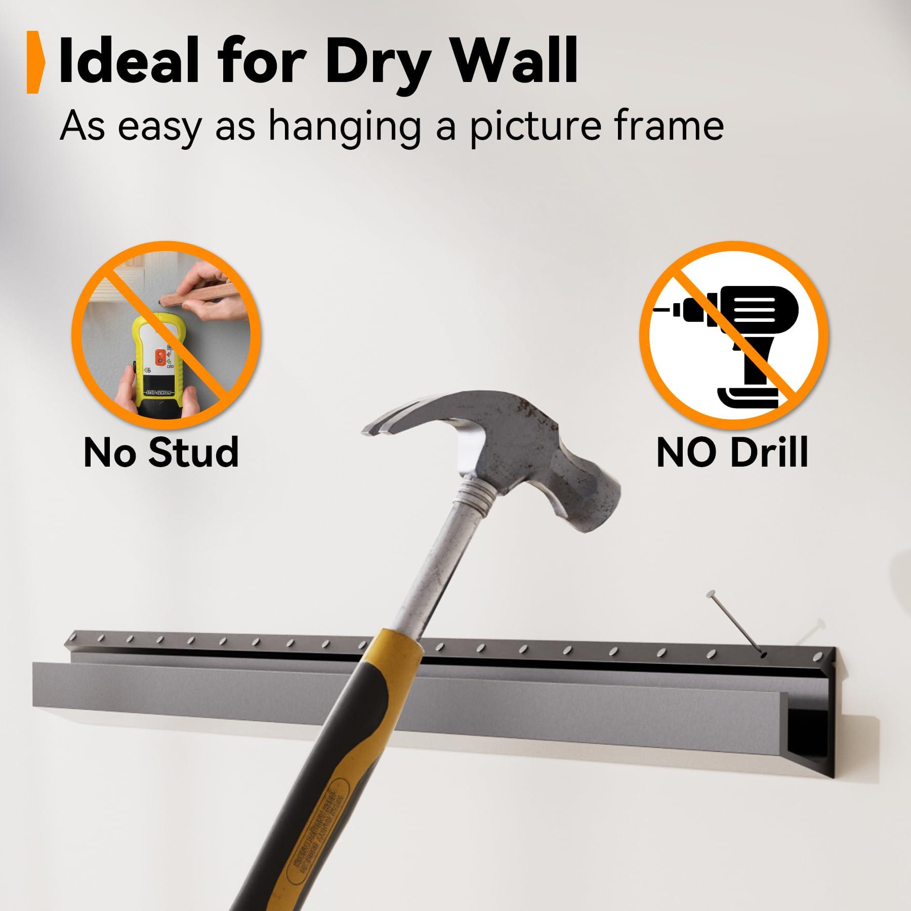 AENTGIU AENTGIU No Stud TV Wall Mount, Drywall TV Mount for 22-55 inch TVs, Max Load 100 lb Drywall Studless TVs Hanger, No Drill, No Anchors, Easy Install with All Hardware Included