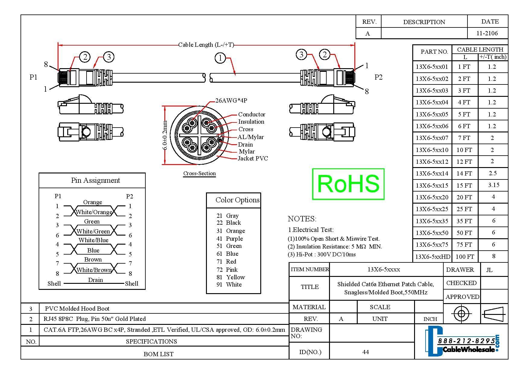 CableWholesale CableWholesale 75 Foot Blue Cat6a Ethernet Patch Cable, Snagless/Boot with RJ45 Connector, 500 MHz, 26 AWG, STP(Shielded Twisted Pair) Stranded Copper, Internet Patch Cable