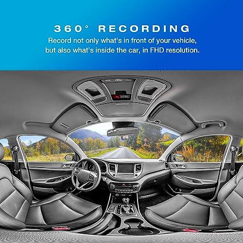 TYPE S TOURING ITEMS Type S P100 Smart 360 Camera Dual Dash Camera Front & Inside, Live Streaming, 1080P FHD w/Wide Viewing Angle, Multiple Recording Modes, VR, Automatic Night Vision, 24 Hour Surveillance, Uber Lyft