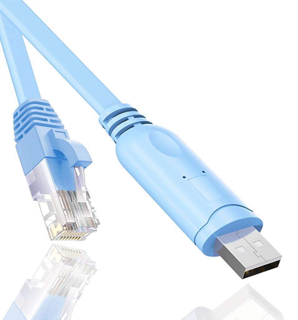 JUEJUEZI USB Console Cable, 6FT USB to RJ45 Serial Adapter for Cisco, Compatible with Routers/Switches (Windows/Mac/Linux Support)