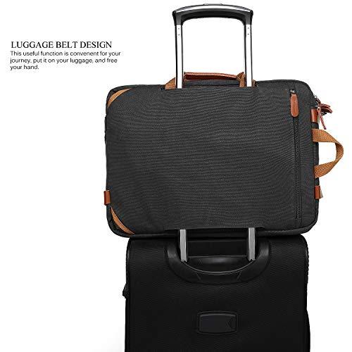 CoolBELL CoolBELL Convertible Backpack Messenger Bag Shoulder bag Laptop Case Handbag Business Briefcase Multi-functional Travel Rucksack Fits 17.3 Inch Laptop For Men/Women (Canvas Black)