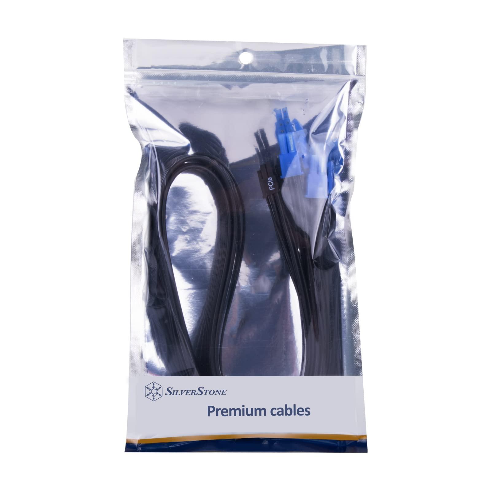 SilverStone Technology SilverStone Technology PP14-PCIE Dual PCIe 8 pin (PSU) to 12+4 pin (GPU) 12VHPWR PCIe Gen5 Cable for Silverstone 2nd Gen PSUs, SST-PP14-PCIE