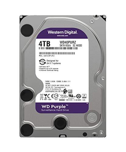 Western Digital Western Digital 4TB WD Purple Surveillance Internal Hard Drive HDD - SATA 6 Gb/s, 64 MB Cache, 3.5" - WD40PURZ