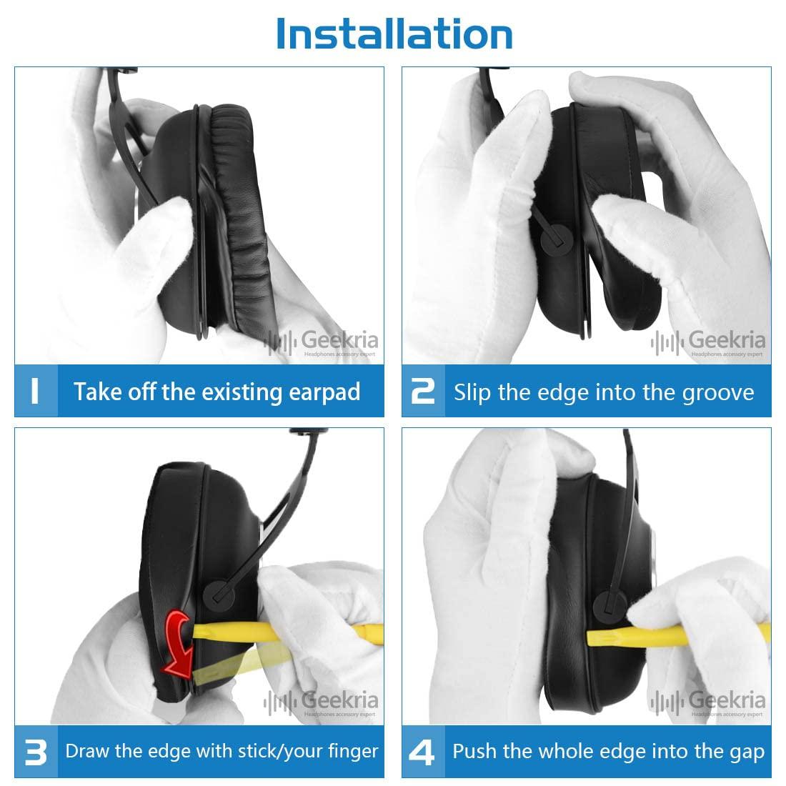 GEEKRIA Geekria Comfort Velour Replacement Ear Pads for Logitech G Pro, G Pro X, G433, G233, G Pro X 2 Headphones Ear Cushions, Headset Earpads, Ear Cups Cover Repair Parts (Black)